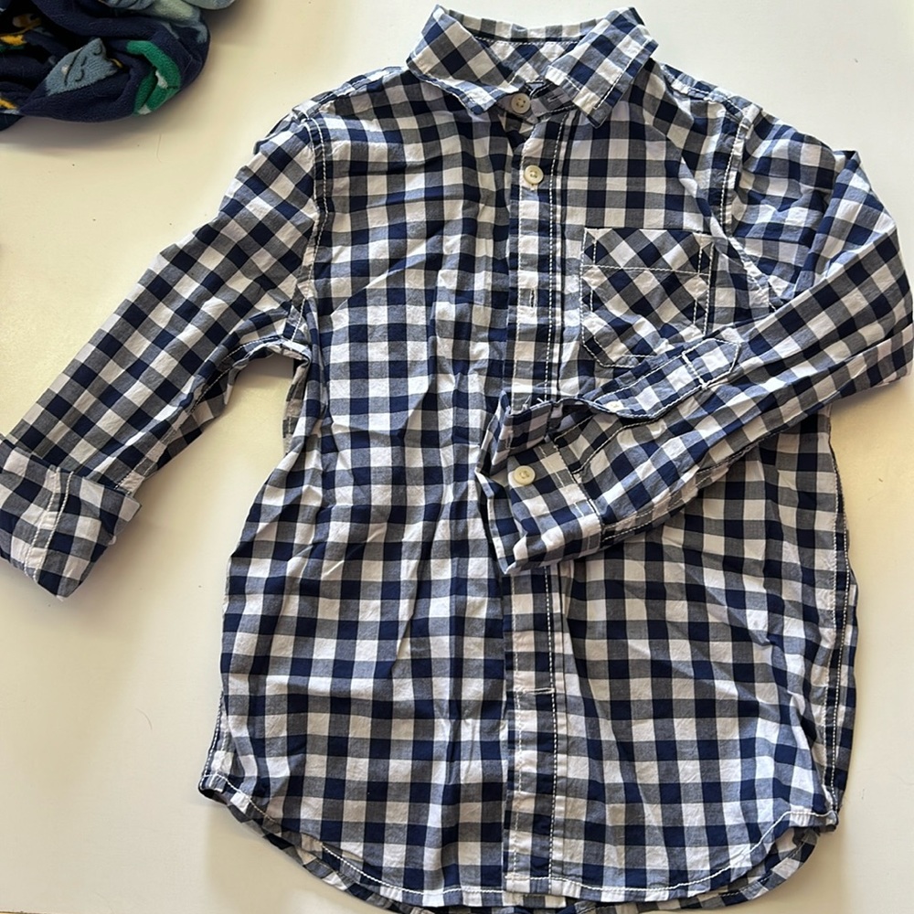 Boys plaid long sleeve button up